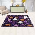 thumbnail image 3 of Non-Slip Area Rug 31"x20" Indoor Washable Floor Mats Carpet Printed for Living Room, Bedroom, Home Decor Purple Flowers and Pumpkins, 3 of 7