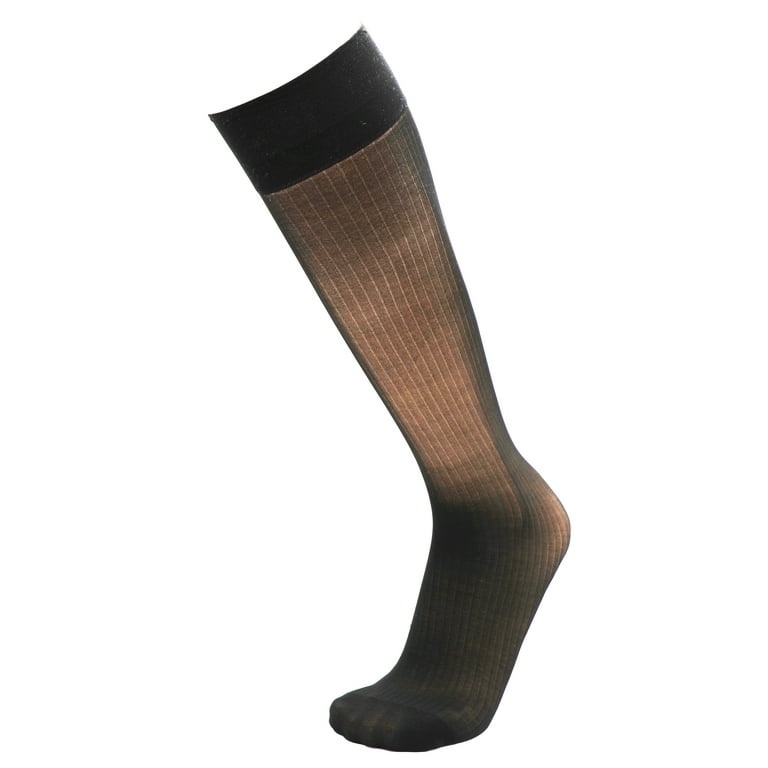 Mona's Choice Big & Tall Over the Calf Mens Sheer Nylon Spandex Dress Socks  (Black Striped, Extra Large) - Walmart.com