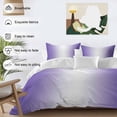 thumbnail image 3 of 3 Piece Purple Ombre Duvet Cover Set Twin Size,Microfiber Comforter/Quilt Cover with Corner Ties and 2 Pillowcases,Purple White Gradient Modern Abstract Art All Season Bedding with Zipper Closure, 3 of 8