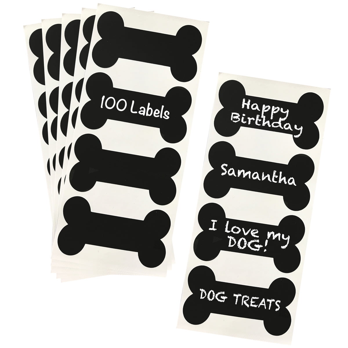 100 Dog Bone Shape Vinyl Chalkboard Labels - Walmart.com 100-dog-bone-shape-vinyl-chalkboard-labels-walmart-com