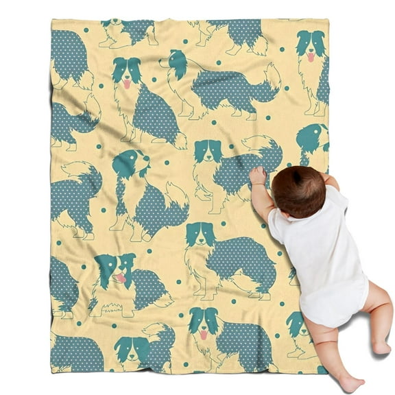 Border Collie Blanket,Comfortable Soft Flannel Throw Blanket,All Season,Warm Lightweight Blankets for Sofa Bed Couch Living Room Chair,30"x40"