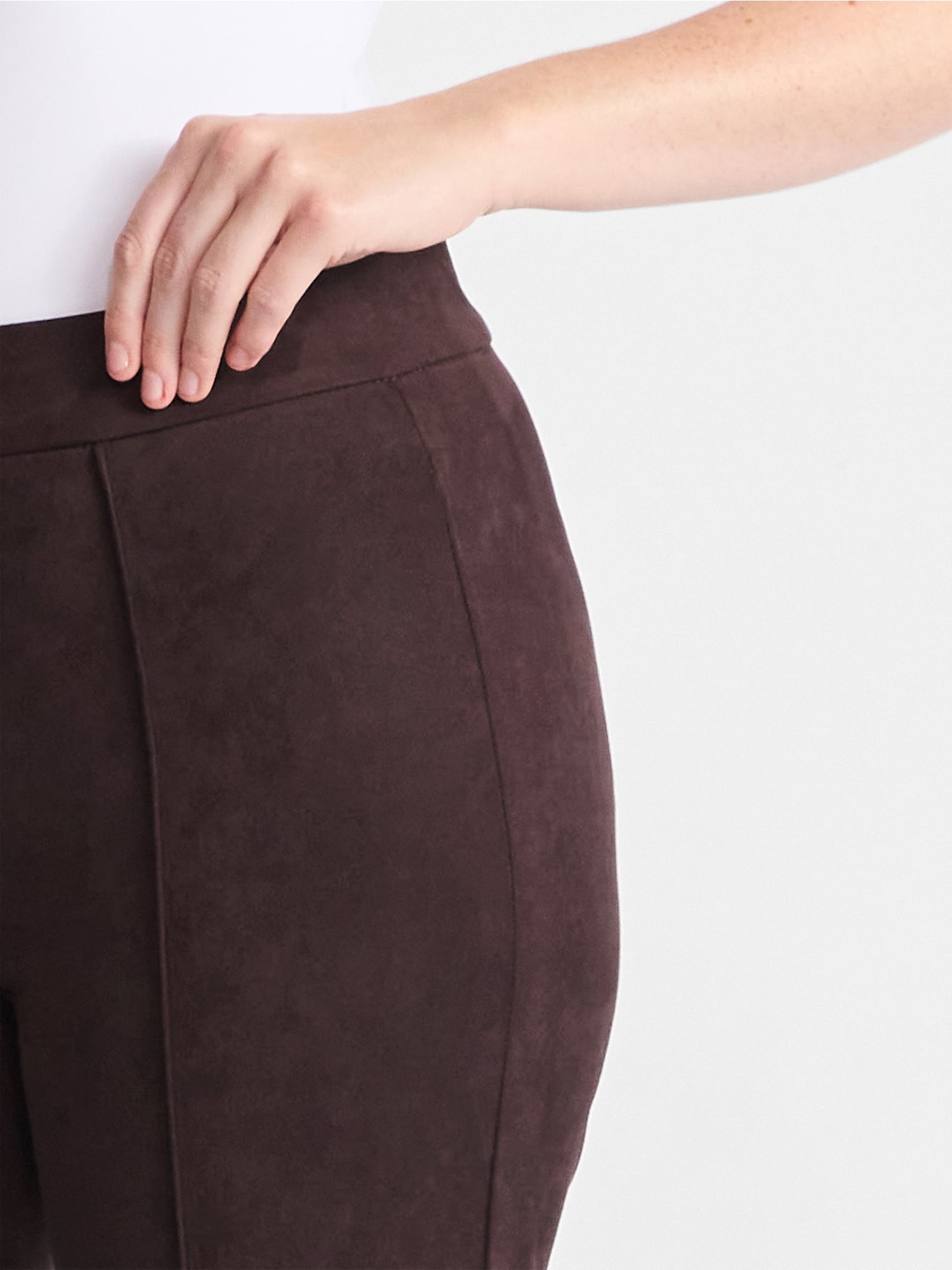 Time and Tru Women's Faux Suede Flare Pants, 30" Inseam, Sizes XXS-XXL