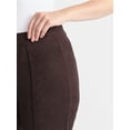 thumbnail image 4 of Time and Tru Women's Faux Suede Flare Pants, 30" Inseam, Sizes XXS-XXL, 4 of 5