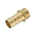 thumbnail image 1 of Unique Bargains 1 Pcs 14mm 3/8' BSP Hose Barb Tail Male Thread Adapter Brass Hose Socket Compression Fittings, 1 of 7