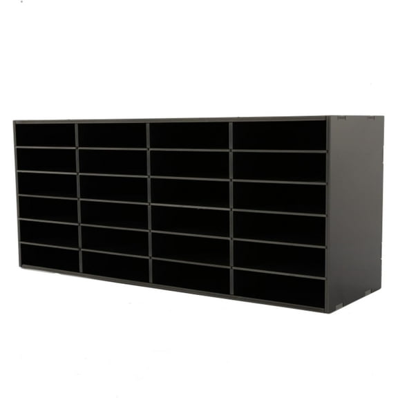 Mailbox for Classroom 24 Slots, Mail Sorter, Paper Organizer Storage, Mail Organizer for Home Library Office Classroom (Black, 24 Slots)