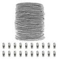 thumbnail image 2 of Wentin Reduced Jewelry materials Ball Bead Chain Stainless Steel 33ft/10m Beaded Dog Chain Necklace Chains For Jewelry Making DIY Crafts Silver Metal Small Bead Chain Roll With 20pcs, 2 of 2