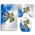 thumbnail image 1 of ABPHQTO Cielo azul y palmera Juego de alfombras de baño de 3 piezas Alfombra de baño Alfombra de contorno y tapa de inodoro ABPHQTO Cont-CHAPPLE-28464, 1 of 2