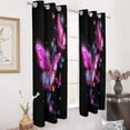 thumbnail image 3 of Dreamy Purple Butterfly Pattern (35)-2 Blackout Curtains Window Drapes Room Darkening Thermal Insulated Grommets Blackout Curtains, for Living, Dining, Bedroom,2 Panels, 3 of 6