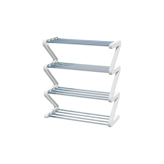 Heavy-Duty Multi-Tier Z-Shaped Shoe Storage Rack, Adjustable Shelves for Household, Office, Compact Assembly, Rust-Resistant Frame