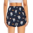 thumbnail image 2 of Lsque Panda Astronaut Printed Women's Running Shorts with Liner Pockets,Elastic Quick Dry Workout Athletic Gym Yoga Shorts,Womens High Waist Shorts-XX-Large, 2 of 9