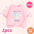thumbnail image 1 of Camiseta de verano para niños, ropa informal de dibujos animados de Sanrio, de algodón puro, de manga corta gym unisex, 1 of 2