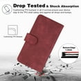 thumbnail image 4 of TECH CIRCLE Compatible with Samsung Galaxy S21 FE Case with Card Holder Slots, Hand Strap PU Leather Flip Folding Book Cover Kickstand Shell Case for Galaxy S21FE 5G 6.4" 2022, Winered, 4 of 5