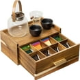 thumbnail image 1 of Organizador de bolsitas de té de madera de acacia, 8 compartimentos, 1 of 6