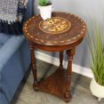 thumbnail image 2 of Natural Geo Table d'Appoint Florale Sculptée en Bois Décoratif, 2 of 5