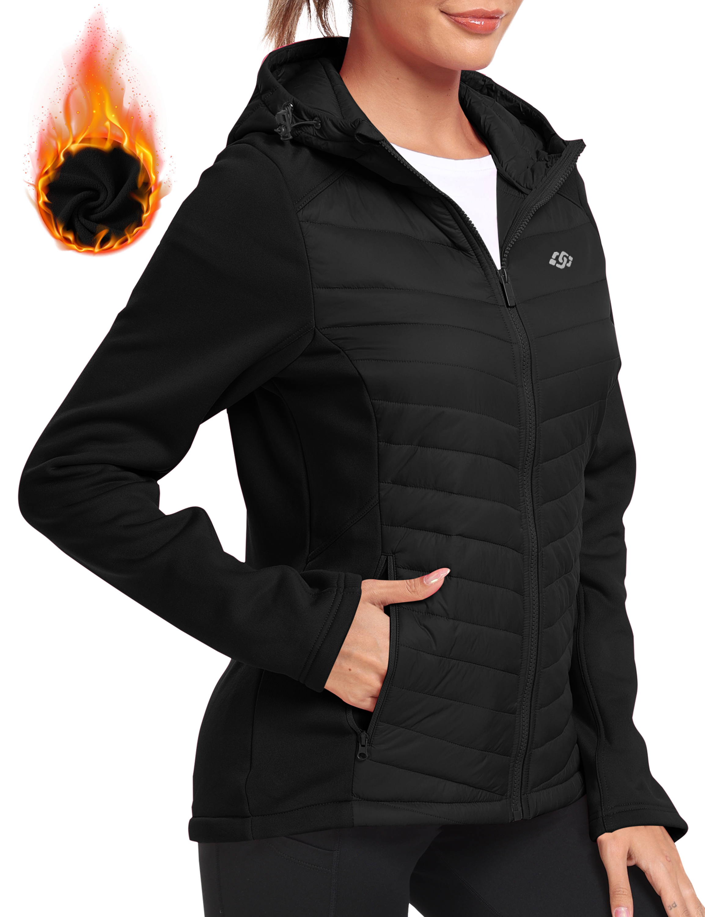 YIRUIYA Women's Fleece-Lined Hybrid Puffer Jacket photo 4