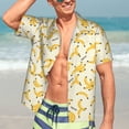 thumbnail image 7 of Fuzoiu Banana Print Hawaiian Shirt for Men, Summer Beach Casual Short Sleeve Button Down Shirts, Men’s Beach Summer Shirts with Pocket,Large, 7 of 7