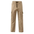 thumbnail image 4 of Men's Cargo Pants Straight Leg Casual Work Multi Pocket Utility Pants Khaki XXXXL, 4 of 6