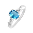 thumbnail image 2 of Silver Sterling 925 Women Ring Natural 7X5 Mm Oval Shape Swiss Blue Topaz Silver Ring, 2 of 2