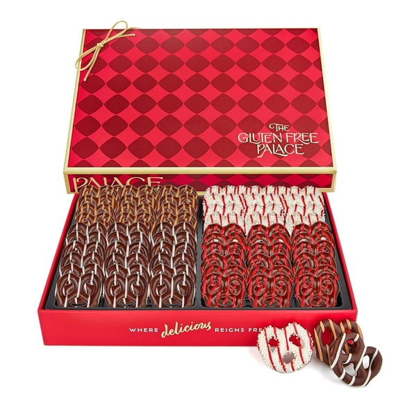 GFP Chocolate Covered Pretzel Gift Box – Gourmet Kosher Vegan Gluten Free Snack Basket, 4 Flavors, 16 oz
