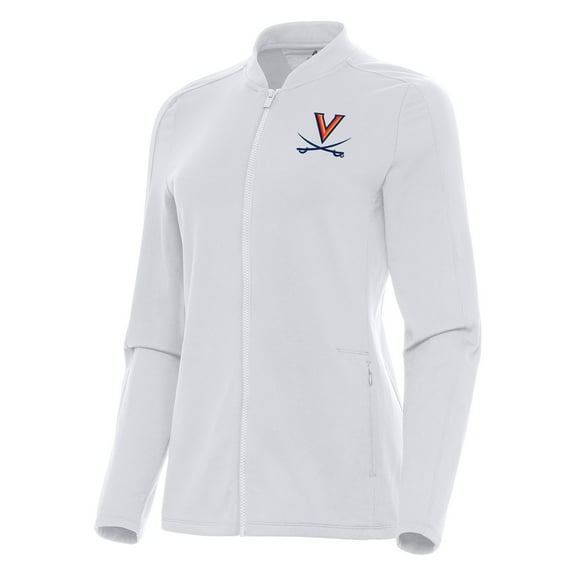 Women's Antigua White Virginia Cavaliers Continual Full-Zip Jacket