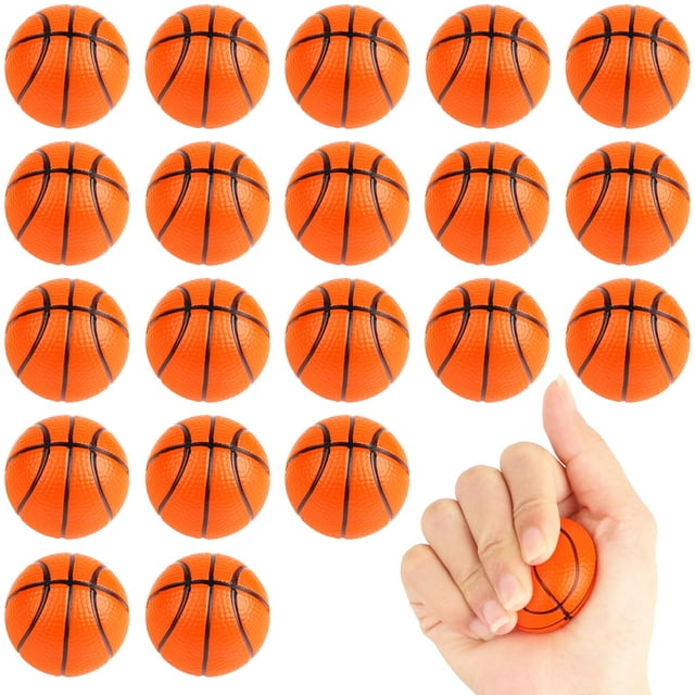 Juego de 20 Pelotas Antiestrés Mini Baloncesto Squeeze Waenerec de 4 cm