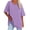Purple, variant on TIHLMK Blouses for Women Fashion Women's Casual V-Neck Half Sleeve Solid Loose Shirt Blouse Tops Blue
