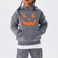 thumbnail image 2 of Girls Oversized Hoodies Halloween Pumpkin Graphic Hooded Sweatshirts Teen Kids Cute Funny Pullover Tops Cotton Casual Fashion Sweater, 2 of 6