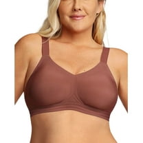 Women's Seamless Everyday Versatile V-Shape Supportive Wireless Bra Bralette Coffee XL