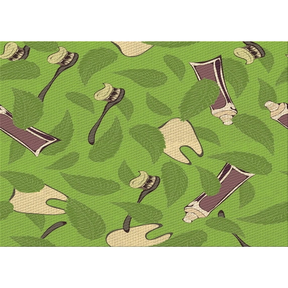 Ahgly Company Machine Washable Indoor Rectangle Transitional Pistachio Green Area Rugs, 5' x 8'