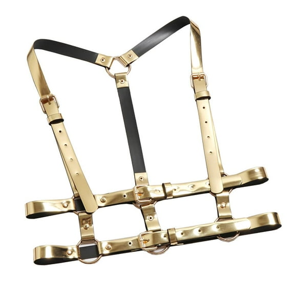 HAORUN Women PU Leather Adjustable Strap Waist Belt Vest Body Harness Corset Waistband Vinatge