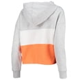 thumbnail image 3 of Women's '47 Heathered Gray/Heathered Orange Clemson Tigers Lizzy Colorblocked Cropped Pullover Hoodie, 3 of 3
