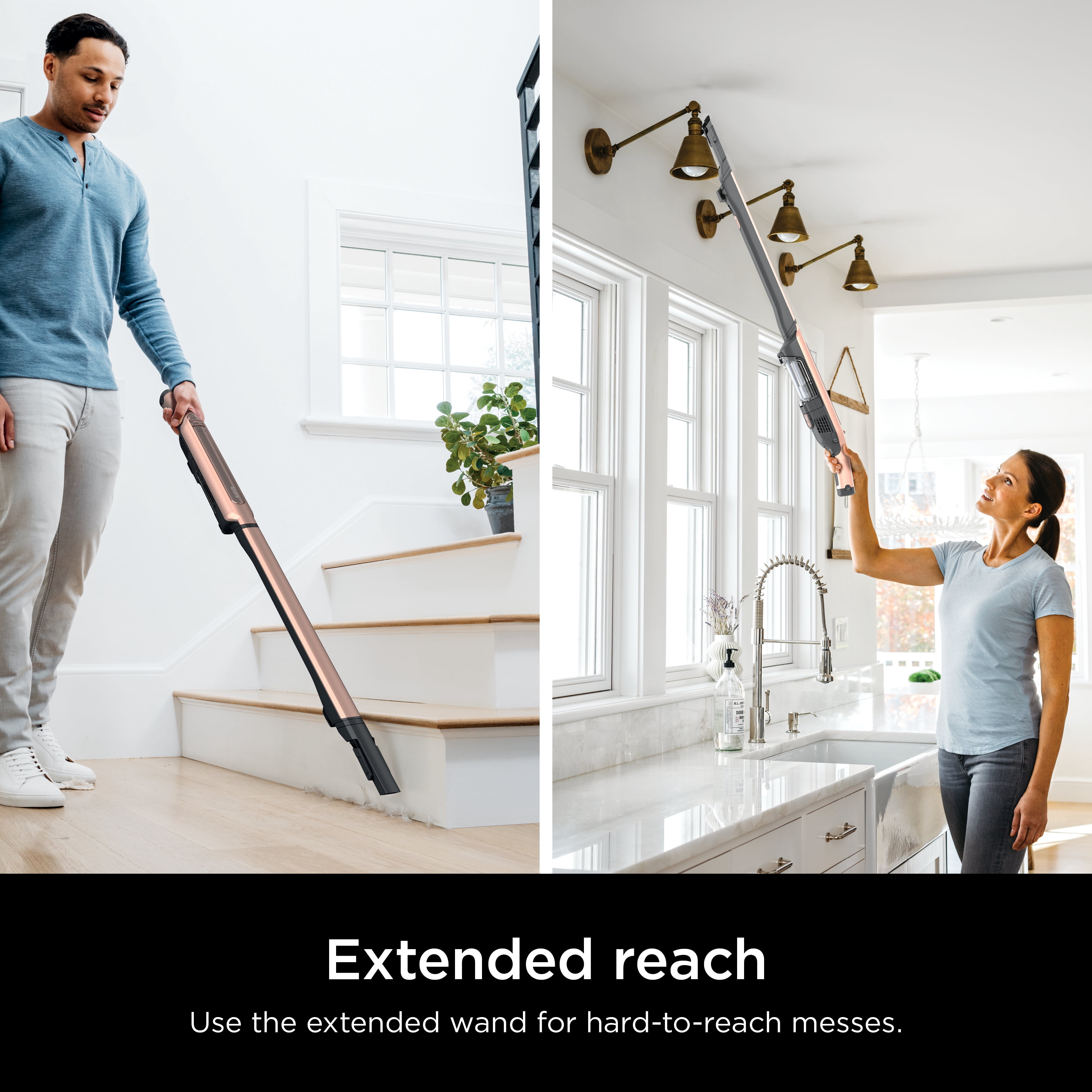 Shark WANDVAC Pet Cordless Stick Vacuum, PowerFins, Charging Base, Detachable Handvac,16.5 Mins Run Time, WS642RG Rose Gold