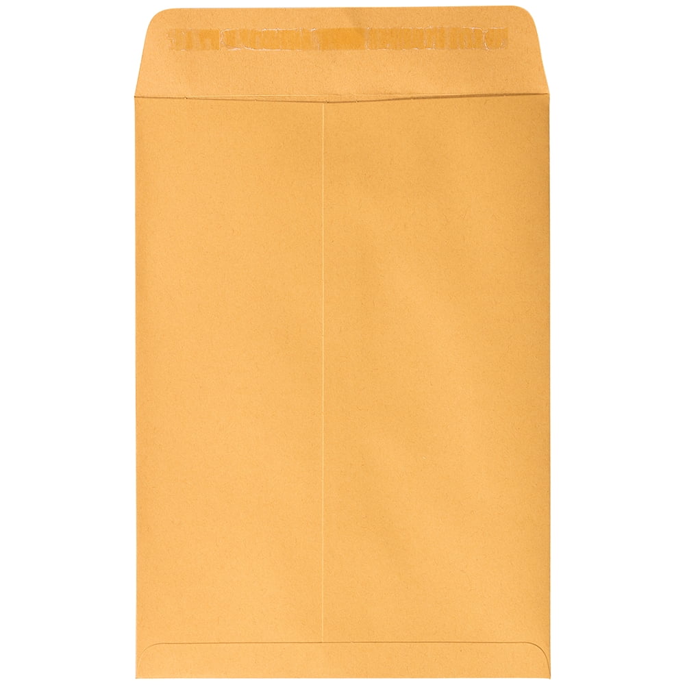 JAM Paper Open End Catalog Envelopes, 7 1/2" x 10 1/2", Brown Kraft Manila, 100 Per Pack