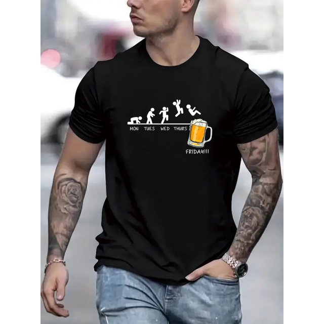 Camiseta informal de moda para hombre, con estampado geométrico, corte regular, manga corta, cuello redondo, verano, sin relleno, estilo jersey, para uso diario.