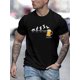 thumbnail image 1 of Camiseta informal de moda para hombre, con estampado geométrico, corte regular, manga corta, cuello redondo, verano, sin relleno, estilo jersey, para uso diario., 1 of 5