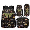 thumbnail image 2 of Bulopur Vintage Mushroom Print Kids Backpack Set 4 Pcs Lightweight Waterproof Kids School Bag with Lunch Bag, Pencil Case and Water Bottle Cover for Kids Ages 5-12, 2 of 8