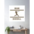 thumbnail image 2 of Gold Color Miami Baseball Poster Wall Art, Modern Wall Decor For Living Room Bedroom, 24x24 UNFRAMED, 2 of 3