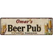 Omar's Beer Pub Man Cave Bar Decor Gift 6x18 Sign 106180053099