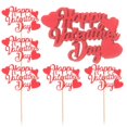 thumbnail image 3 of Red Valentine Cupcake Toppers Wooden Cake Picks for Decoration Lightweight and Delicate 20pcs, 3 of 5