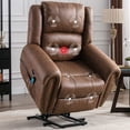 thumbnail image 2 of Clearance!Power Lift Recliner Chairs with Massage and Heat Breathable Faux Leather Electric Lift Chairs for Elderly, Heavy Duty Big Man Recliners Power Reclining Chair with USB Port (Nut Brown), 2 of 9