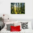 thumbnail image 5 of PIKWEEK Forest Wall Art for Living Room Wall Decor Nature Mountain Landscape Canvas Pictures  Vintage Sunrise Green Tree Scenery Prints Painting Framed Artwork for Bedroom Kitchen 16*12inch/20*16inch, 5 of 6