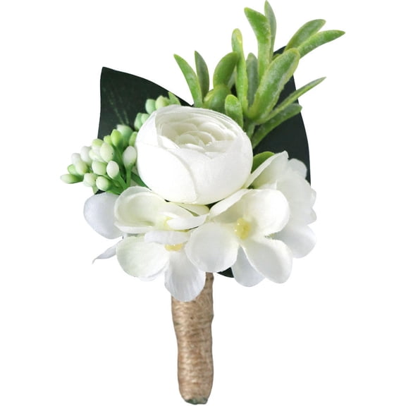 Boutonniere Buttonholes Groom Bride Wedding Flowers Party Prom Suit Decoration