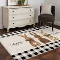 thumbnail image 5 of Easter Bunny Area Rug 4x6 Washable Rug Non Slip Vintage Rabbits Bow Black Plaid Large Area Rug Indoor Floor Carpet for Entryway Bedroom Kitchen Living Room Home Office Dining Room Nursery, 5 of 7