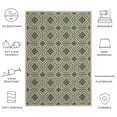 thumbnail image 6 of Safavieh Courtyard Brooklyn Geometric Indoor/Outdoor Area Rug, Dark Green/Beige, 2'7" x 5', 6 of 10