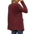 thumbnail image 2 of Hanerdun Women Open Front Cardigan Female Sweater Jackets Knitwear Red M, 2 of 5