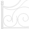 thumbnail image 4 of Rhapsody Complete Metal Bed and Steel Support Frame with Delicate Scrolls and Finial Posts, Glossy White Finish, Queen, 4 of 6