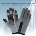 thumbnail image 3 of AURORA TRADE 1 Pair Cycling Gloves Touch-screen Friendly Full Finger Cover Shock-Absorbing Winter Unisex Zipper Snow Gloves for Outdoor, 3 of 8