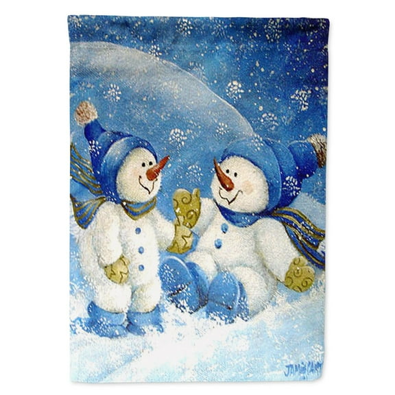 Snowflakes At Play Snowman Flag Canvas House Size
