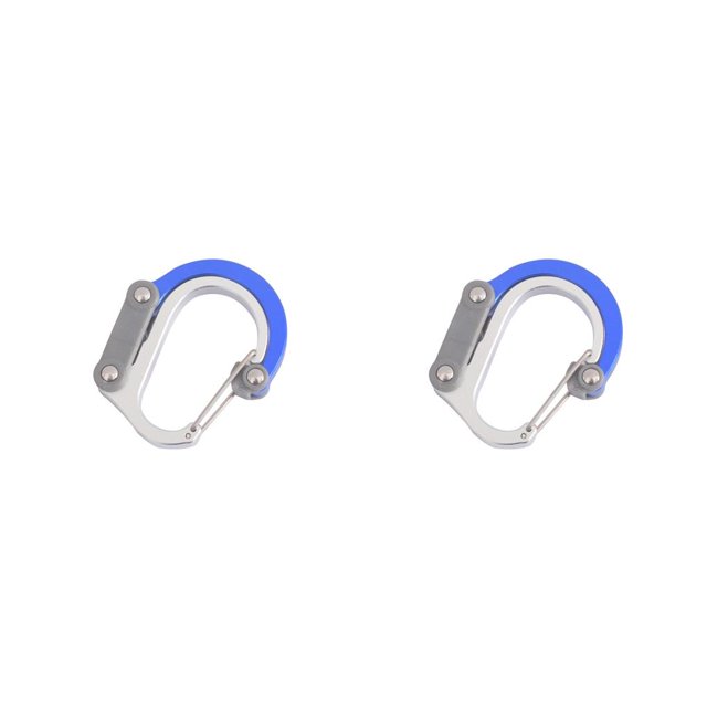 Sonducket Mosquetón al aire libre Rotación plegable Bolsillo portátil Montañismo Camping Maleta colgante Correas Hebilla azul Azul 2piezas Sonducket CBP268876