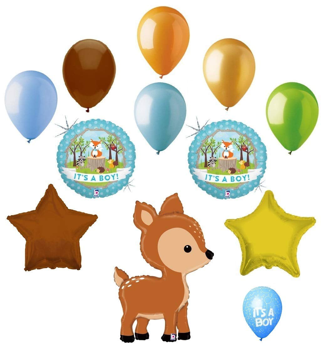 2 Pcs Fox Shaped Great Mylar Foil Critter Balloon Woodland Themed Party Birthday Baby Shower Decorations